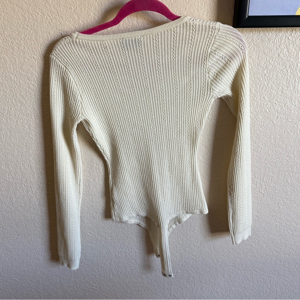 VICI Cream Ribbed Knit Bodysuit - Picture 5 of 9